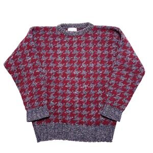 Barneys New York 100% Wool Sweater Mens Large Abstract Chunky Knit